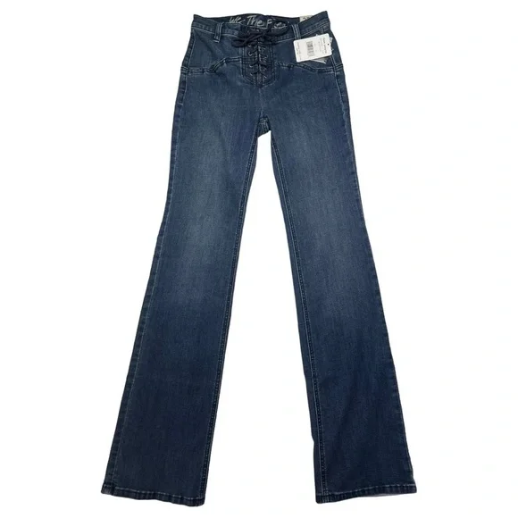 We The Free Eva Denim High Rise Lace Up Bootcut Womens Jeans Size 25 - Picture 4 of 10